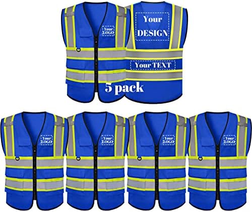 blue hi vis vest personalized high visibility safety vests with logo company logo safety vests