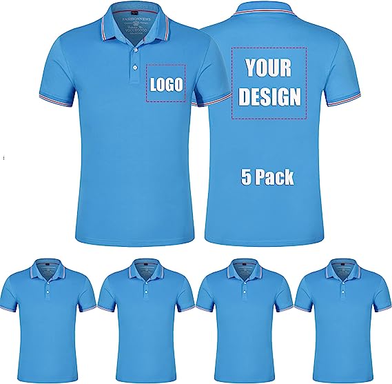 Customized Polo Shirts with Logo for Men Woman Personalized Polo T-Shirts Print Your Own Design Shirt