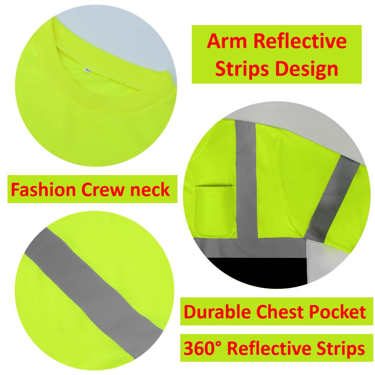 Custom hi vis T shirts customize reflective T-shirts with logo S M L XL XXL Long and short Sleeve