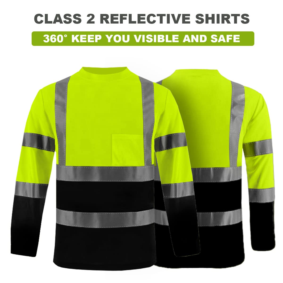 Custom hi vis T shirts customize reflective T-shirts with logo S M L XL XXL Long and short Sleeve