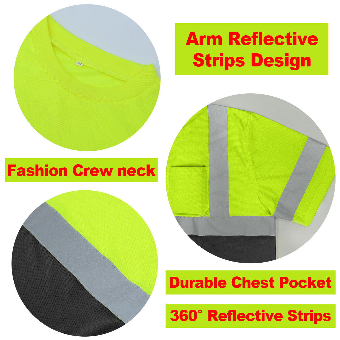 Custom hi vis T shirts customize reflective T-shirts with logo S M L XL XXL Long and short Sleeve