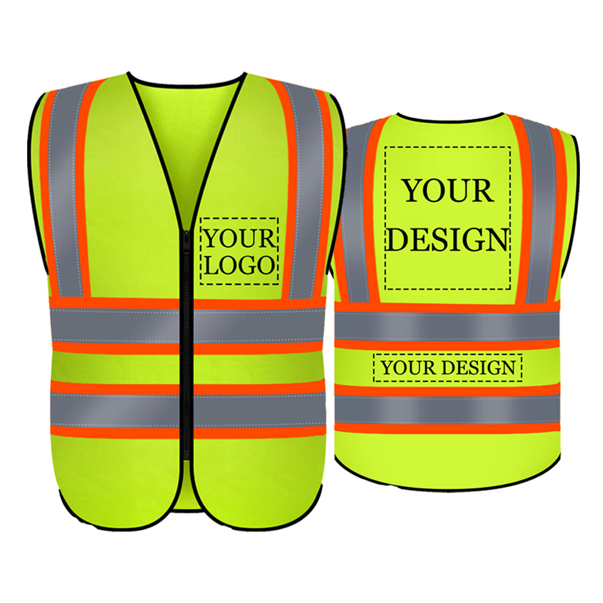 Custom safety vest customize hi vis vest reflective vest with logo yellow S M L XL XXL