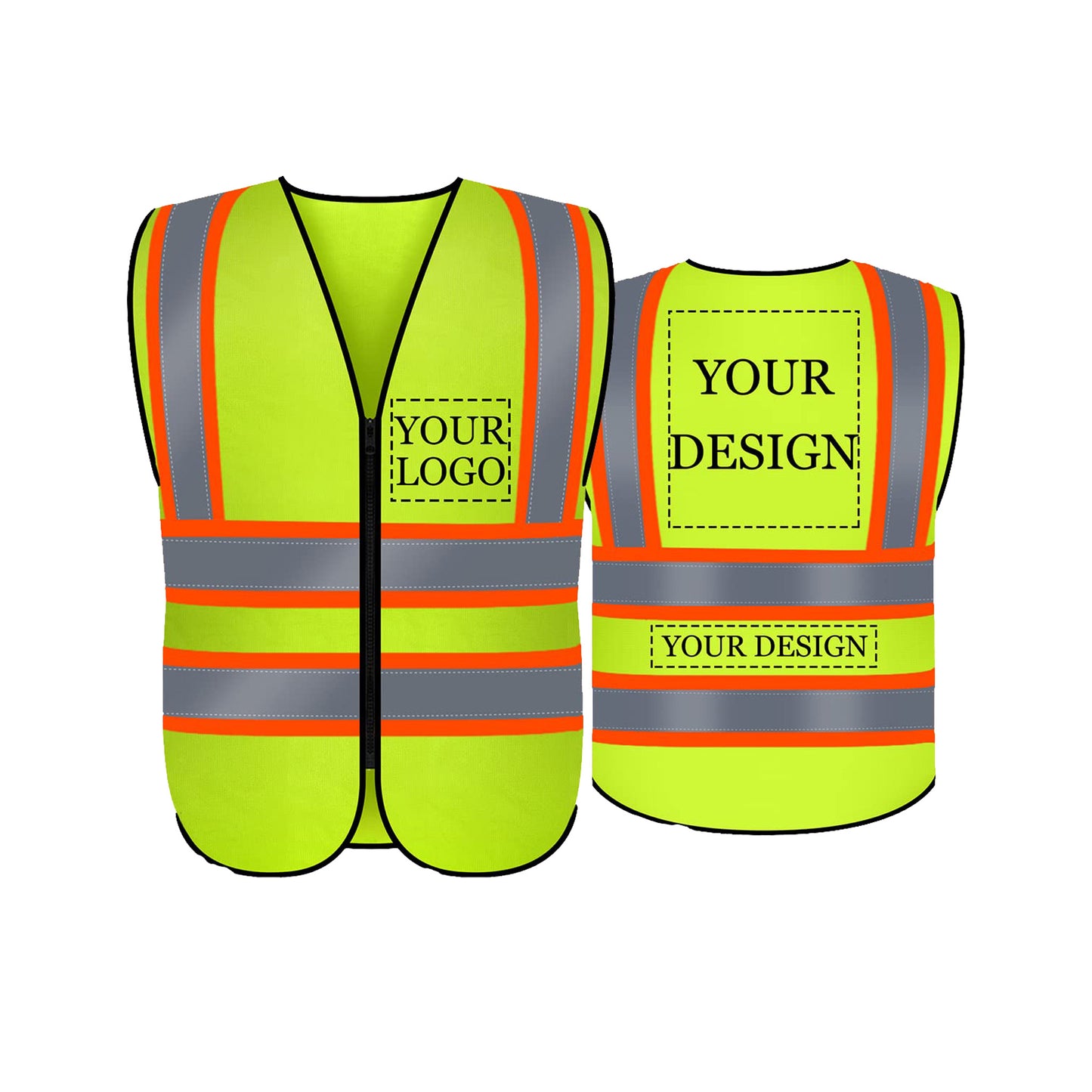 Custom safety vest customize hi vis vest reflective vest with logo yellow S M L XL XXL