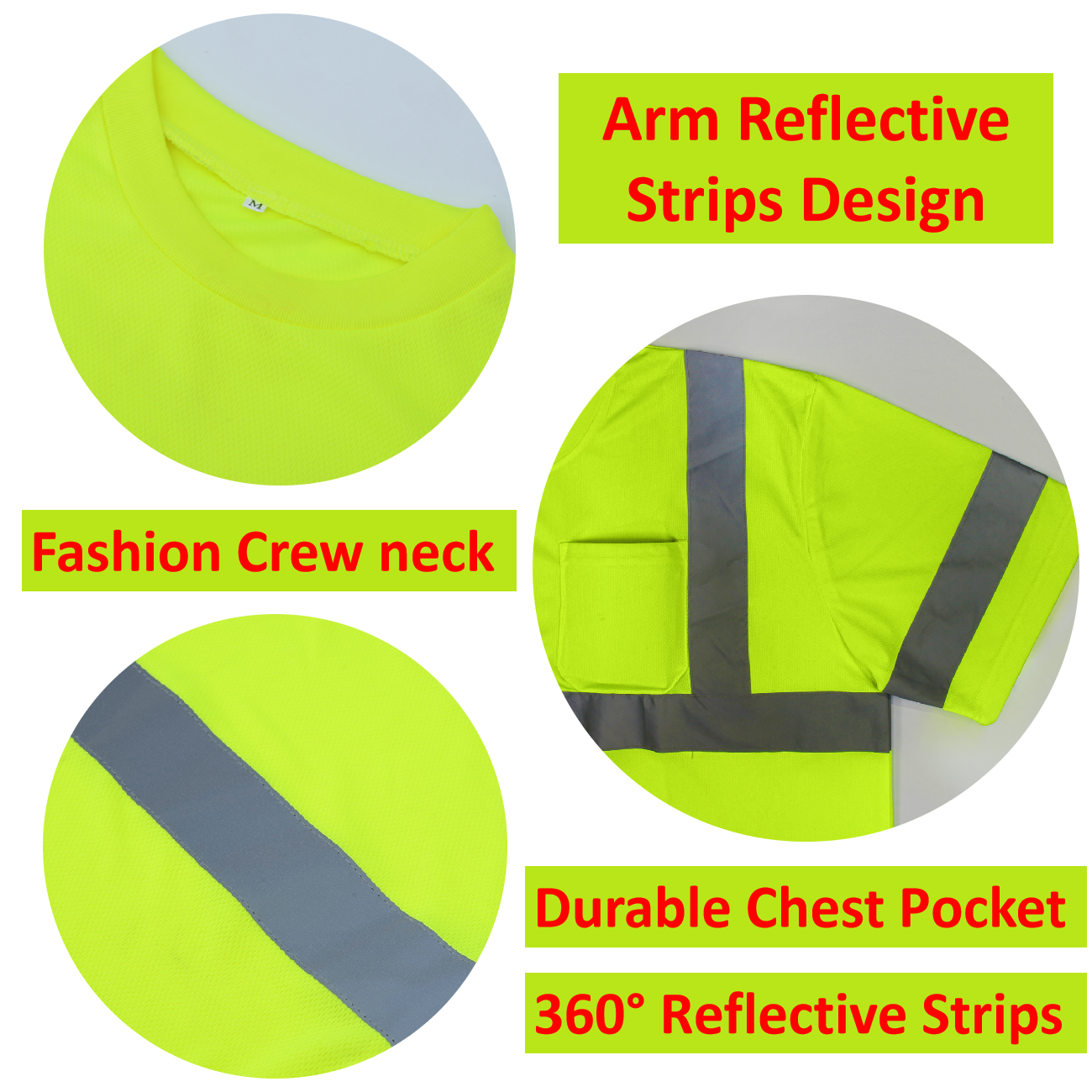Custom hi vis shirts customize reflective shirts with logo S M L XL XXL Long and short Sleeve