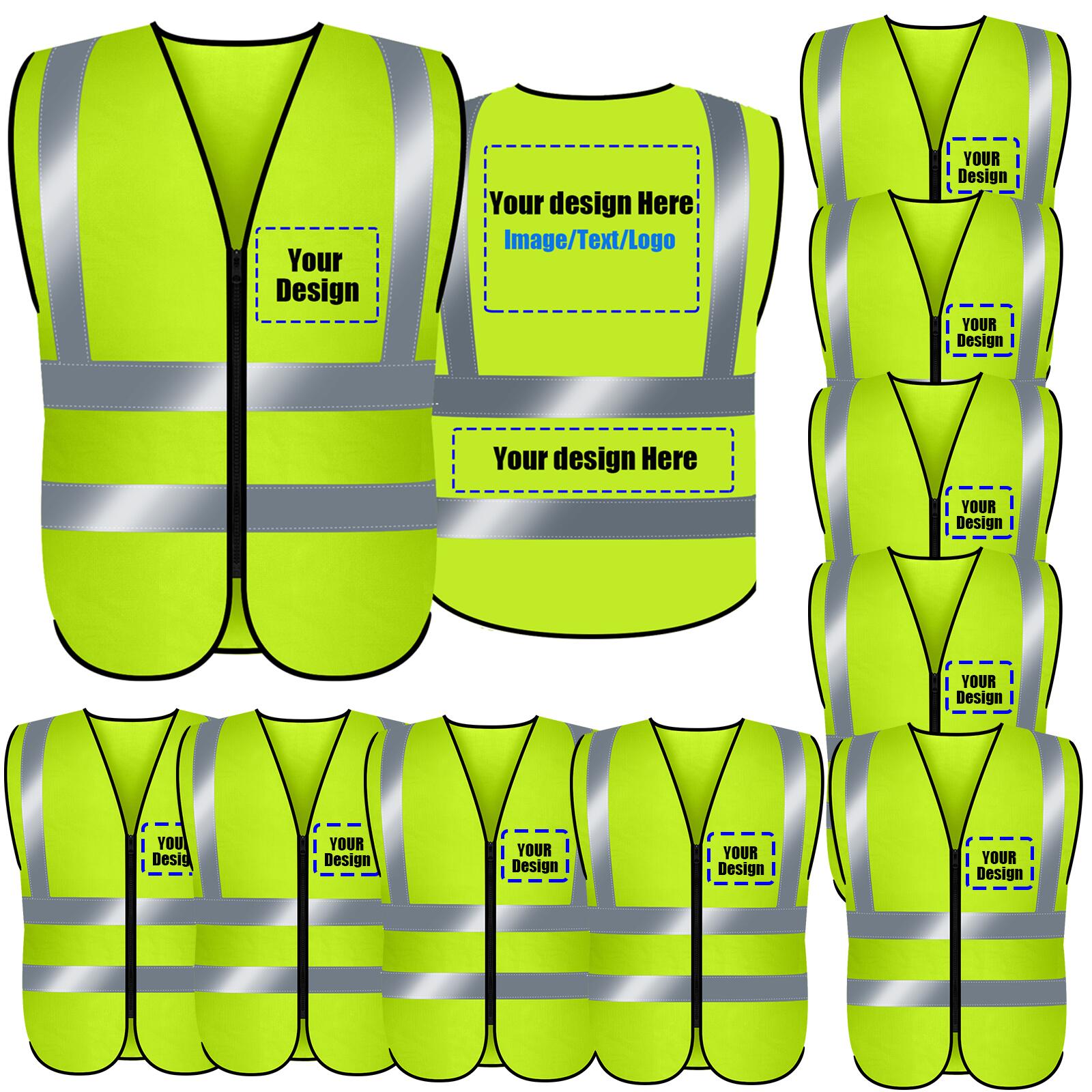 Custom safety vest customize hi vis vest reflective vest with logo yellow S M L XL XXL