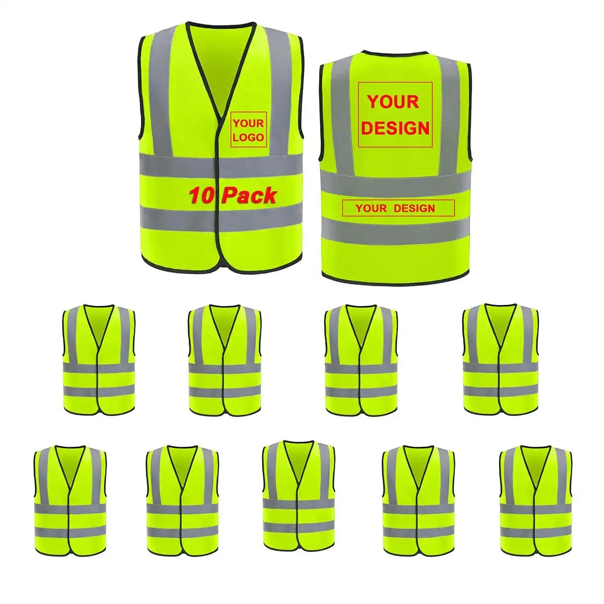 Custom safety vest customize hi vis vest reflective vest with logo yellow S M L XL XXL