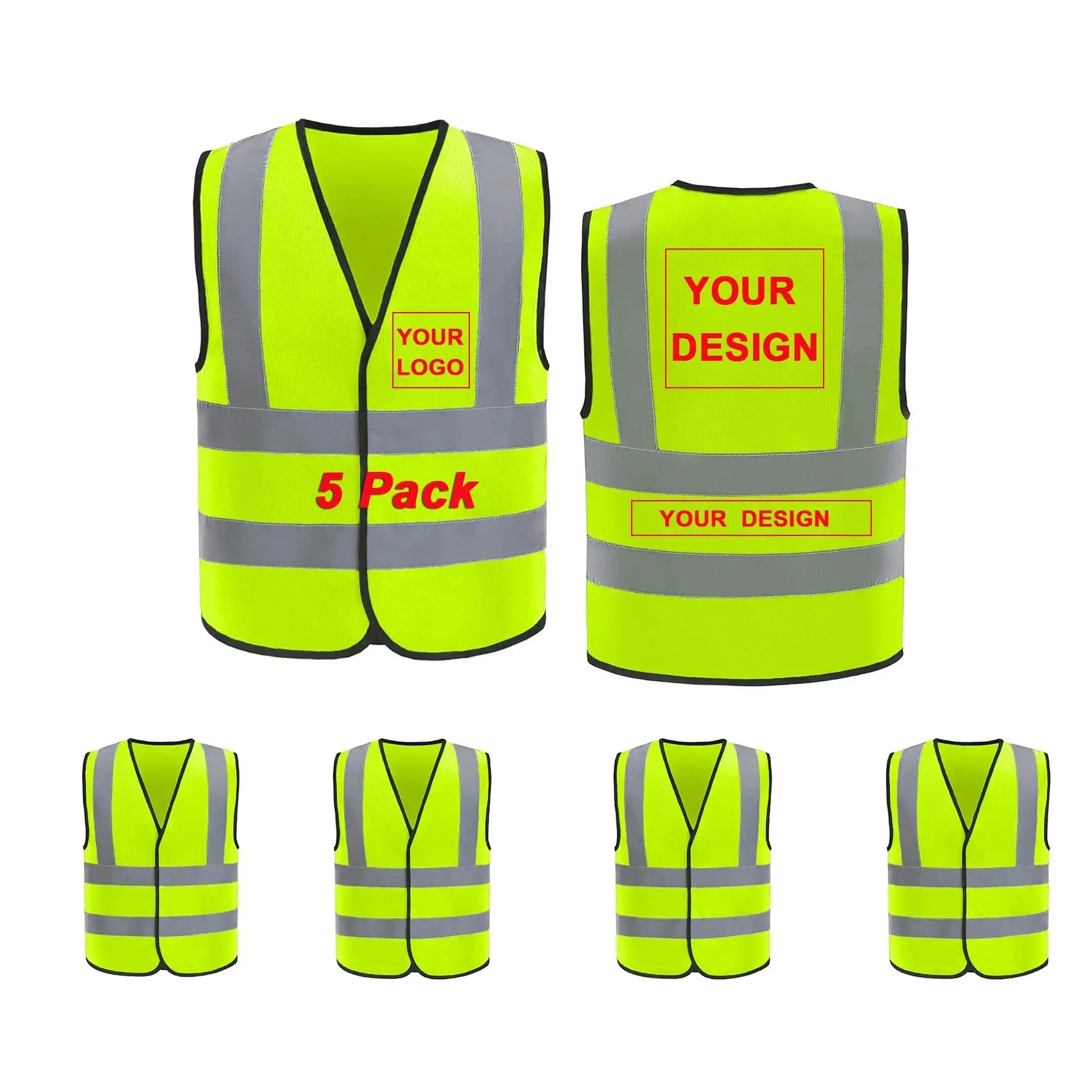 Custom safety vest customize hi vis vest reflective vest with logo yellow S M L XL XXL