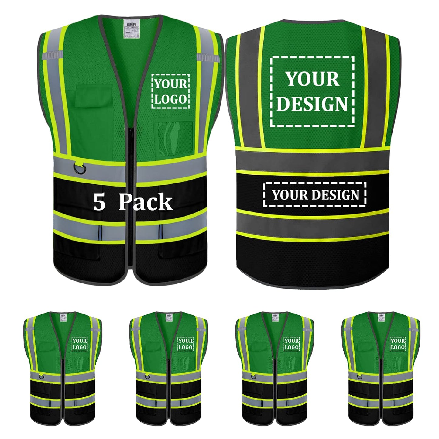 Custom safety vest customize hi vis vest reflective vest with logo yellow S M L XL XXL