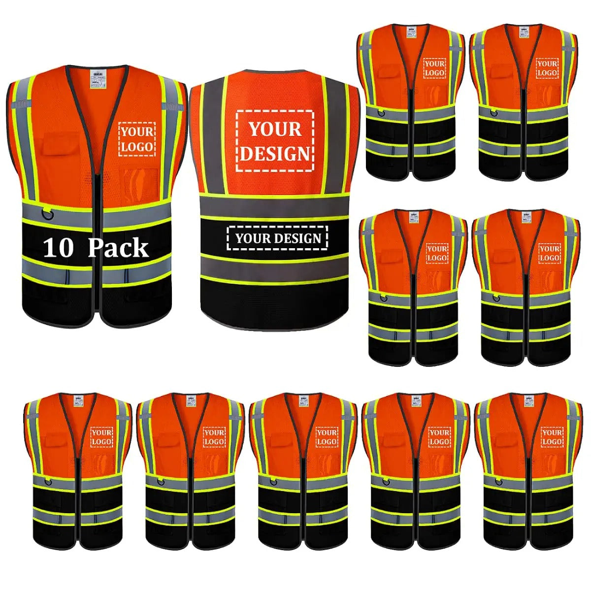 Custom safety vest customize hi vis vest reflective vest with logo yellow S M L XL XXL