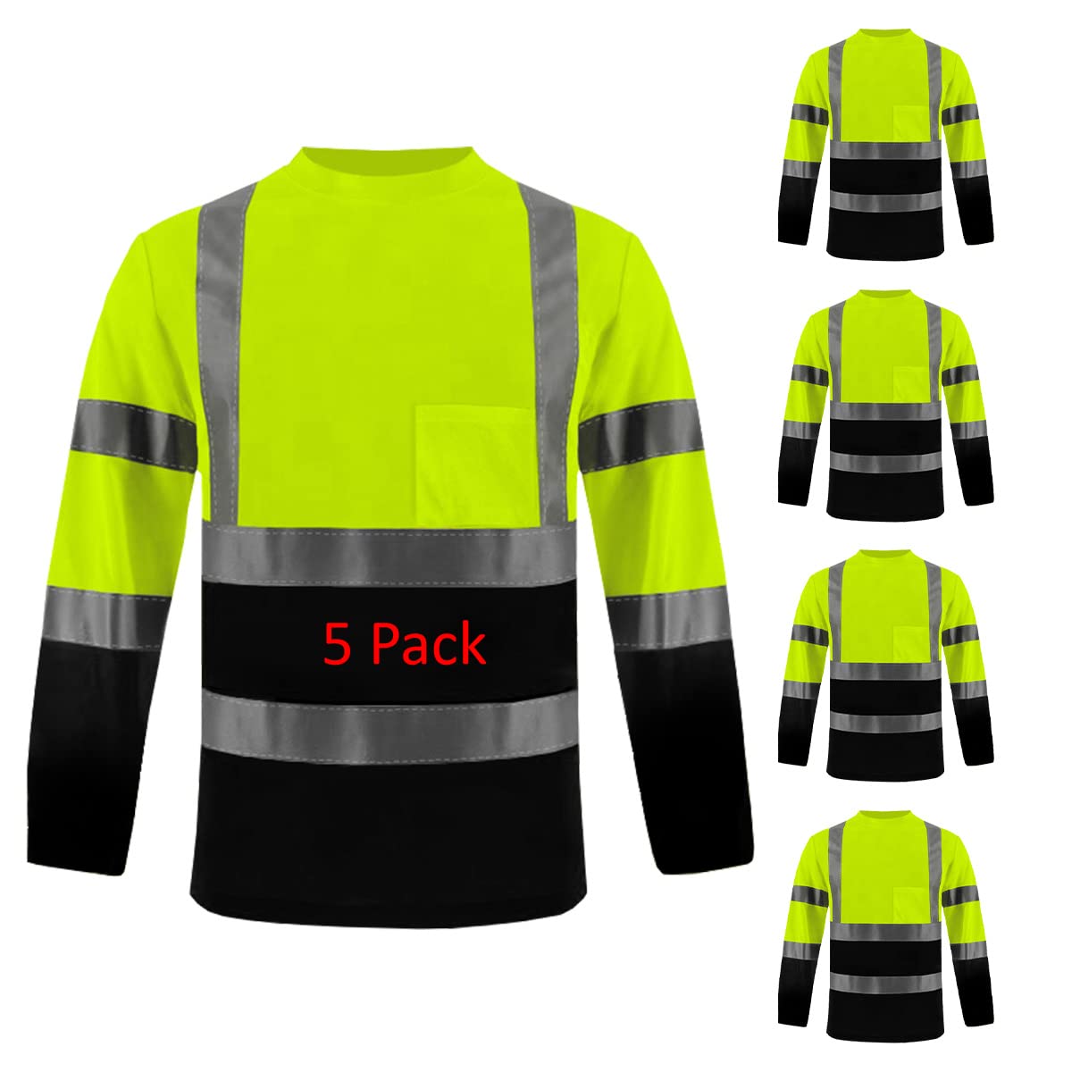 Custom hi vis T shirts customize reflective T-shirts with logo S M L XL XXL Long and short Sleeve