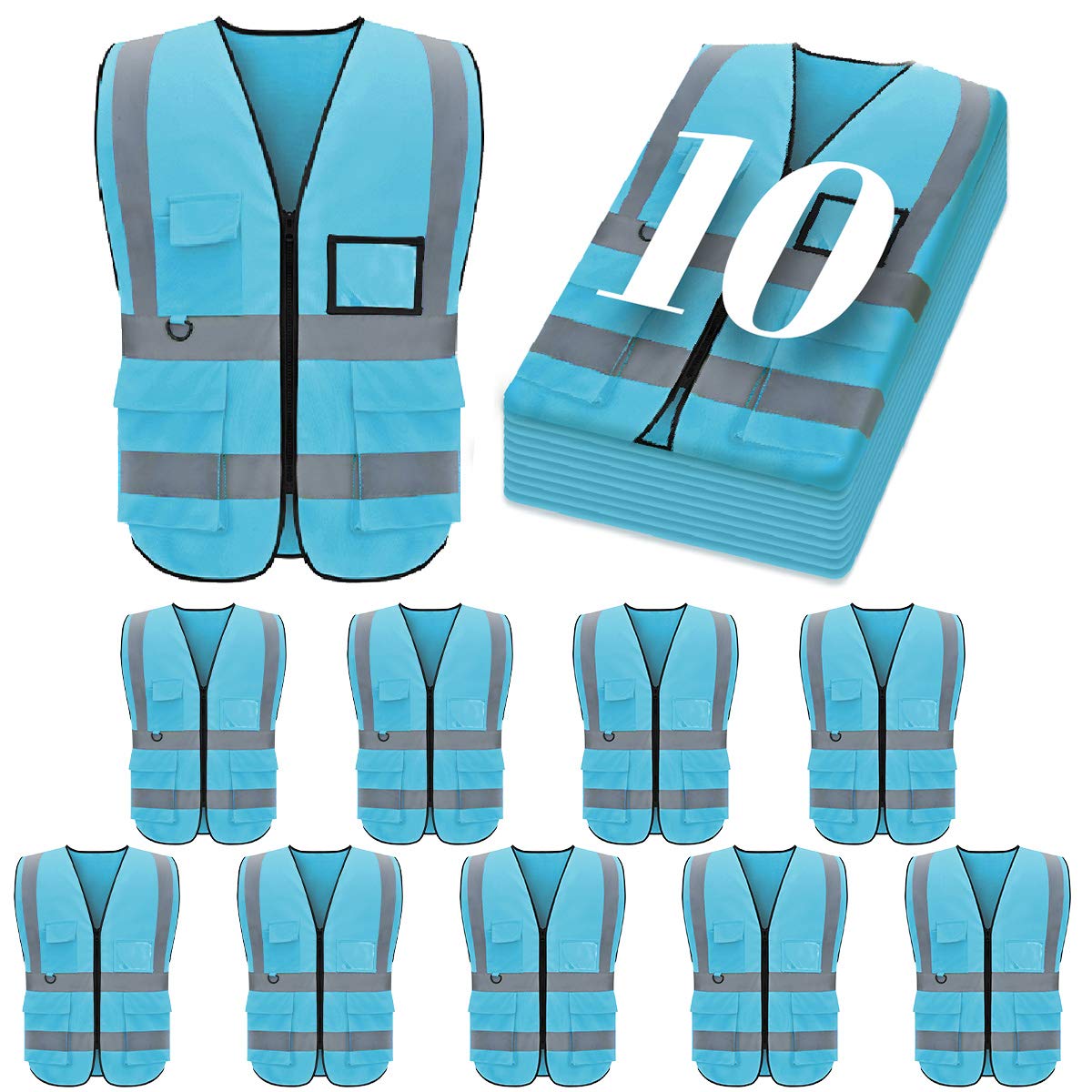 Custom safety vest customize hi vis vest reflective vest with logo blue S M L XL XXL