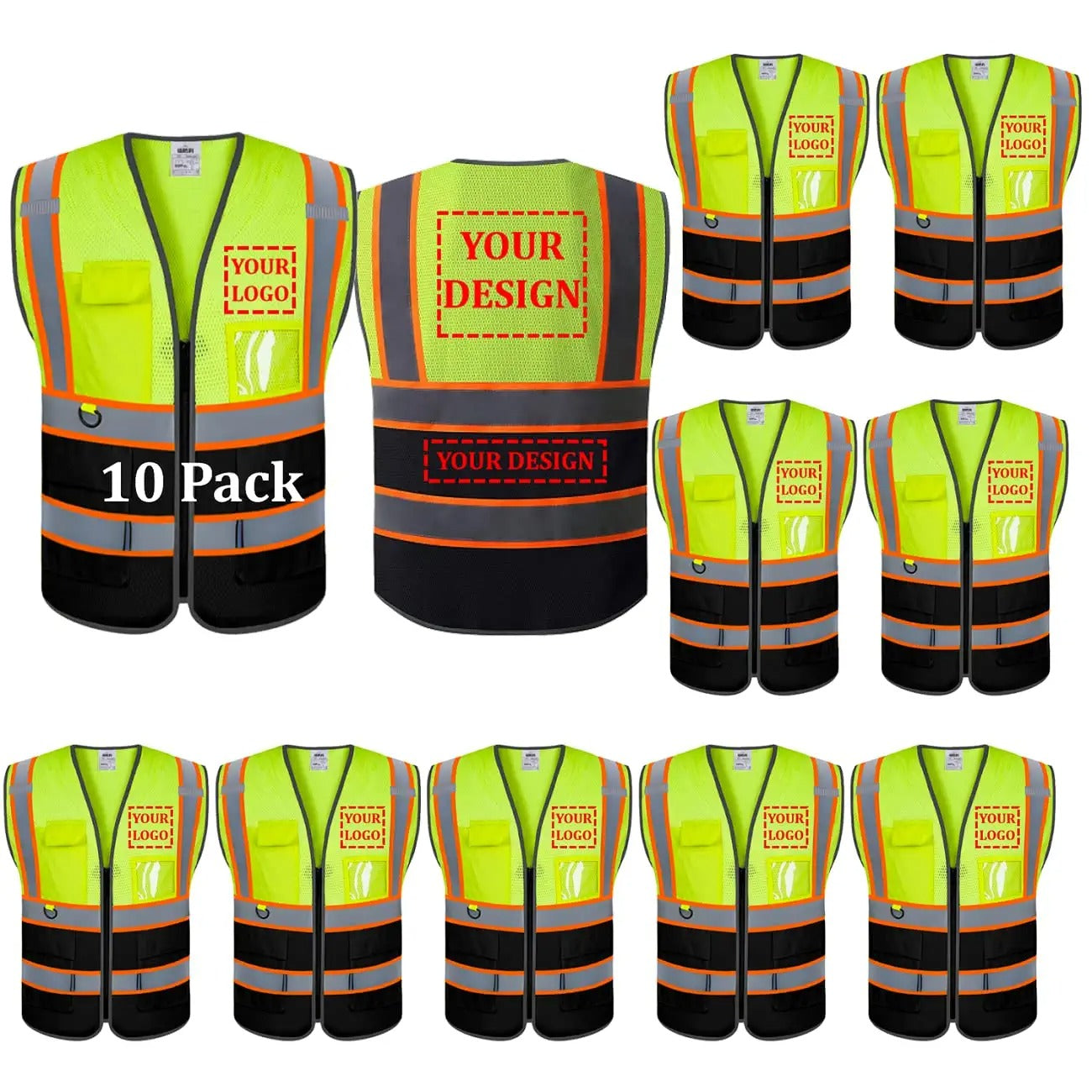 Custom safety vest customize hi vis vest reflective vest with logo yellow S M L XL XXL