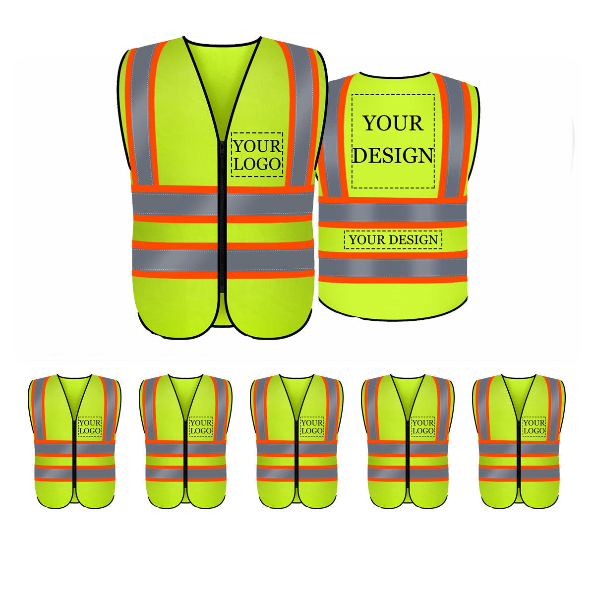 Custom safety vest customize hi vis vest reflective vest with logo yellow S M L XL XXL