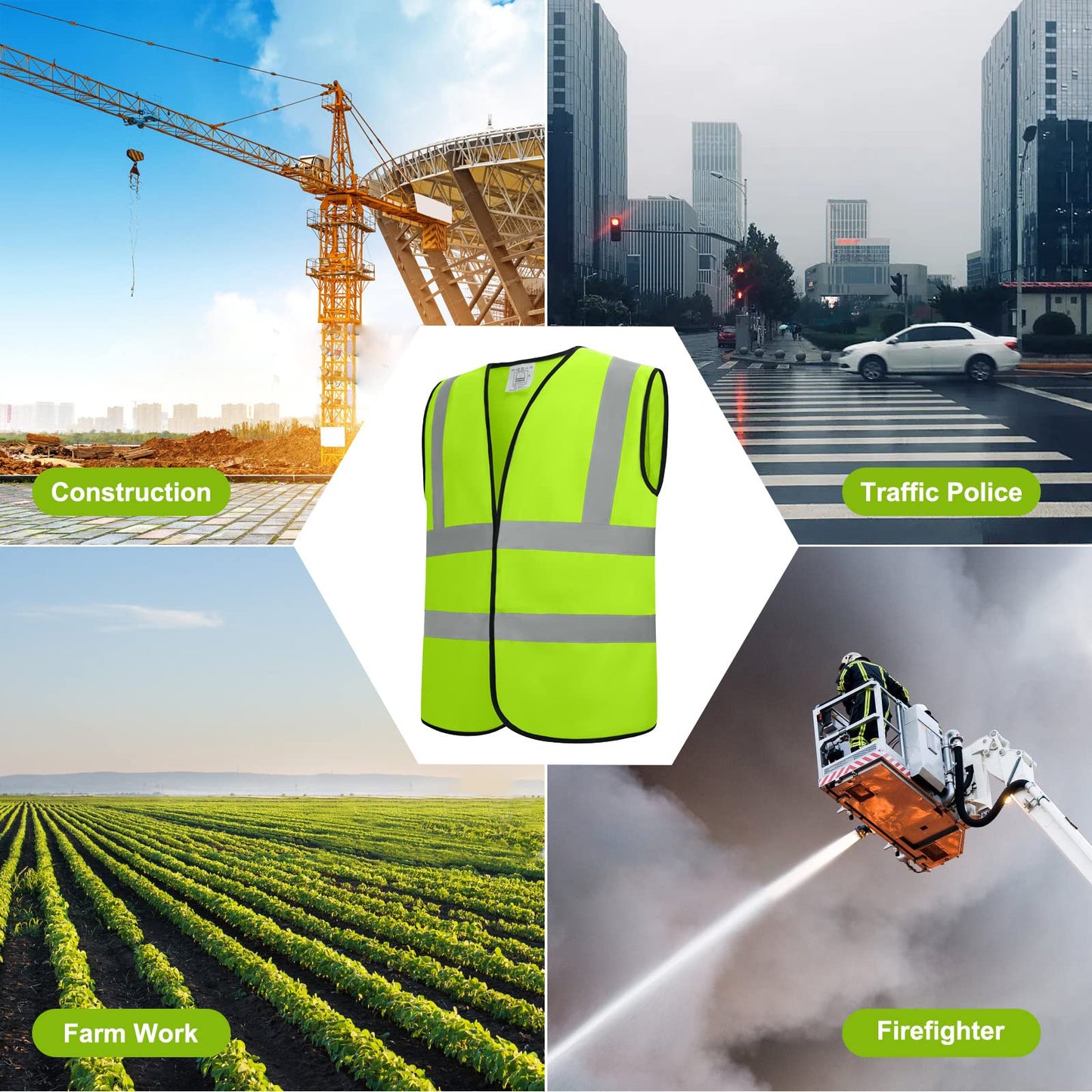 Custom safety vest customize hi vis vest reflective vest with logo yellow S M L XL XXL