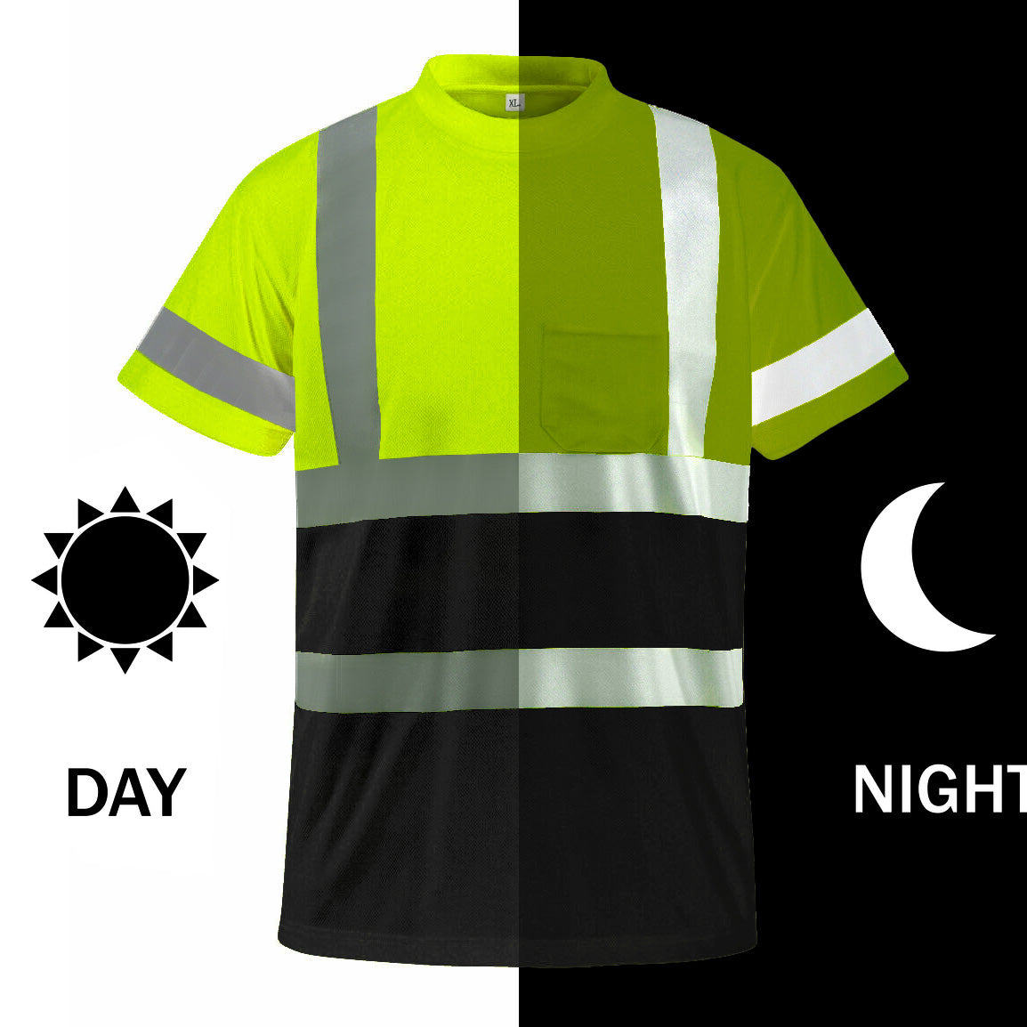 Custom hi vis T shirts customize reflective T-shirts with logo S M L XL XXL Long and short Sleeve