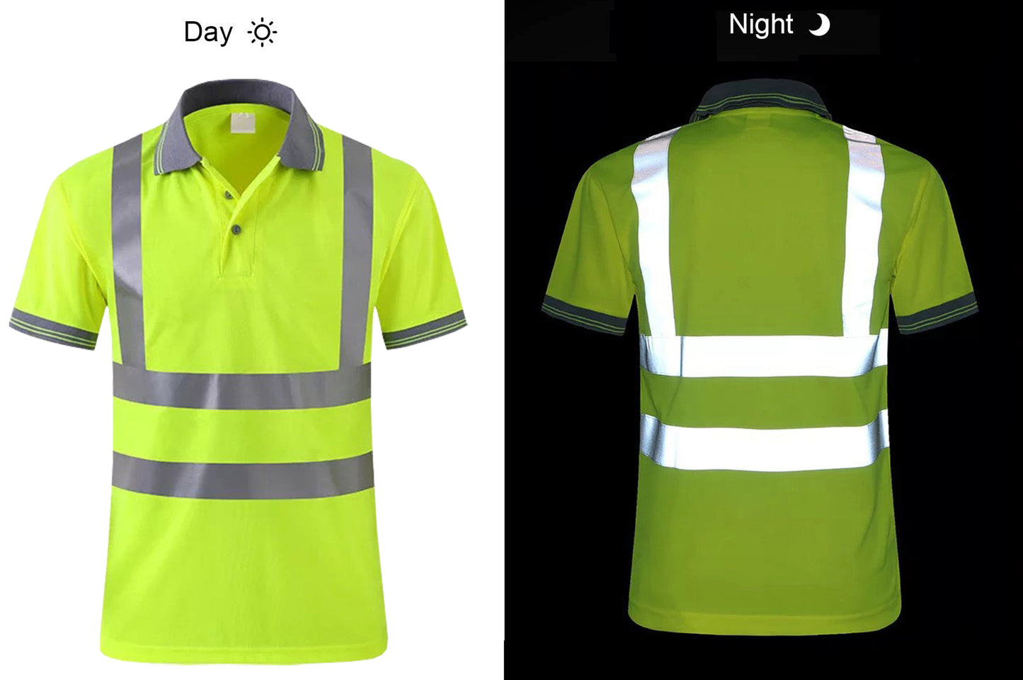 Custom hi vis polo shirts customize reflective polo shirts with logo S M L XL XXL Long and short Sleeve