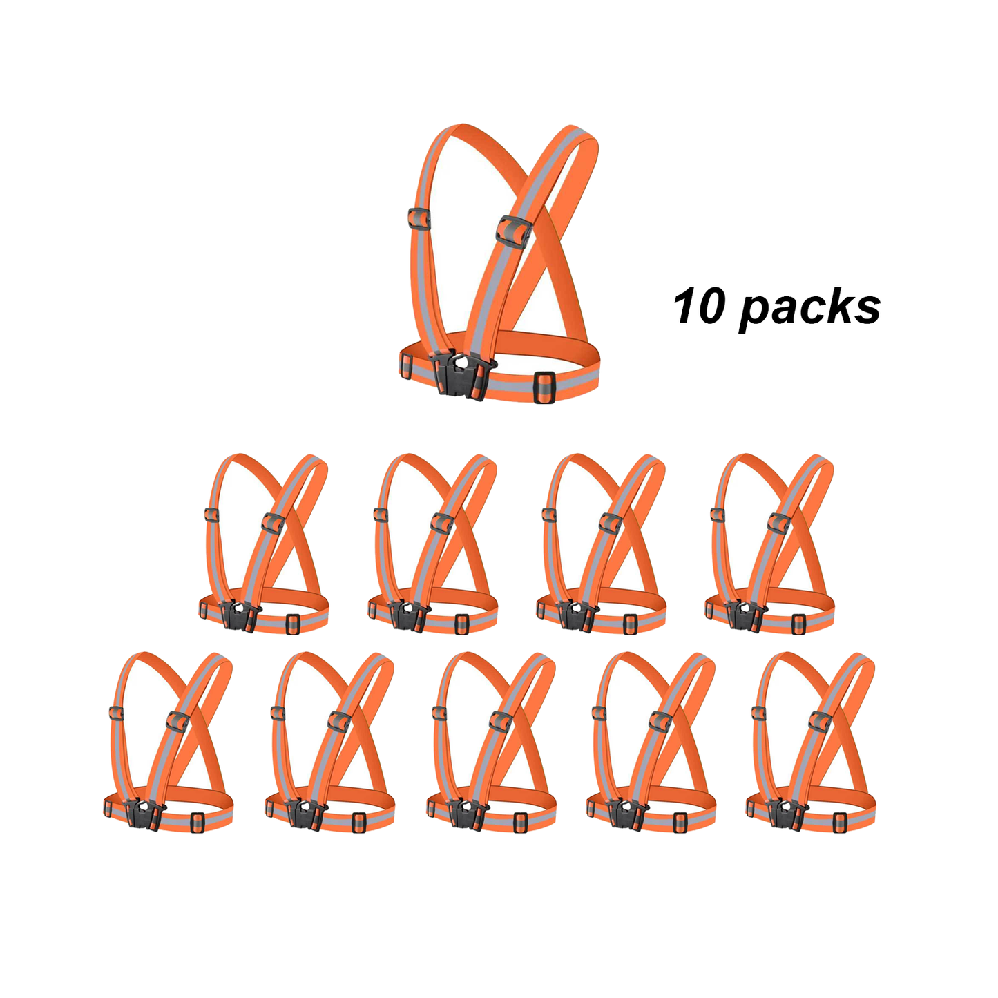 Bulk Orange Reflective Harness Elastic and Reflective High-Vis Straps fot Outdoor