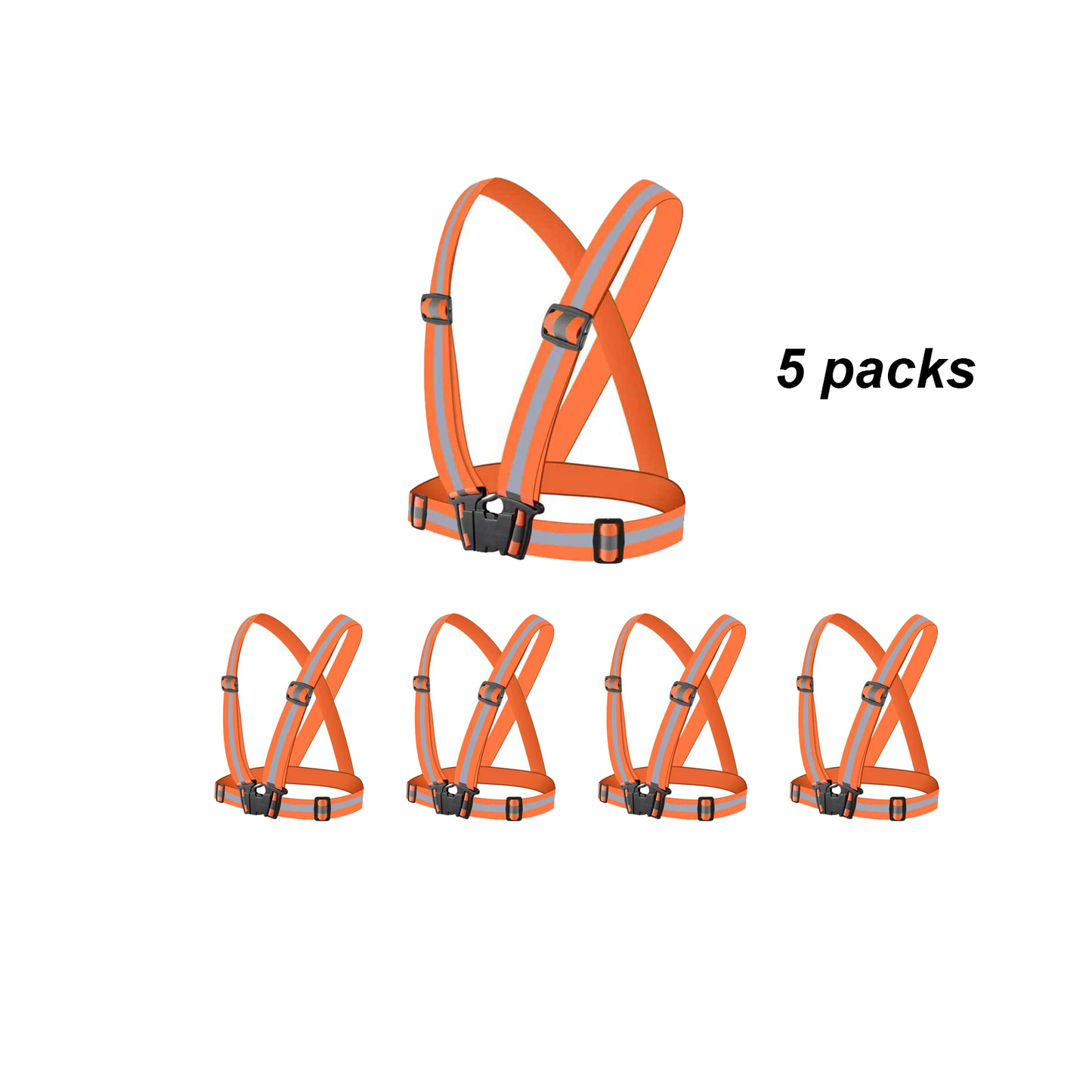 Bulk Orange Reflective Harness Elastic and Reflective High-Vis Straps