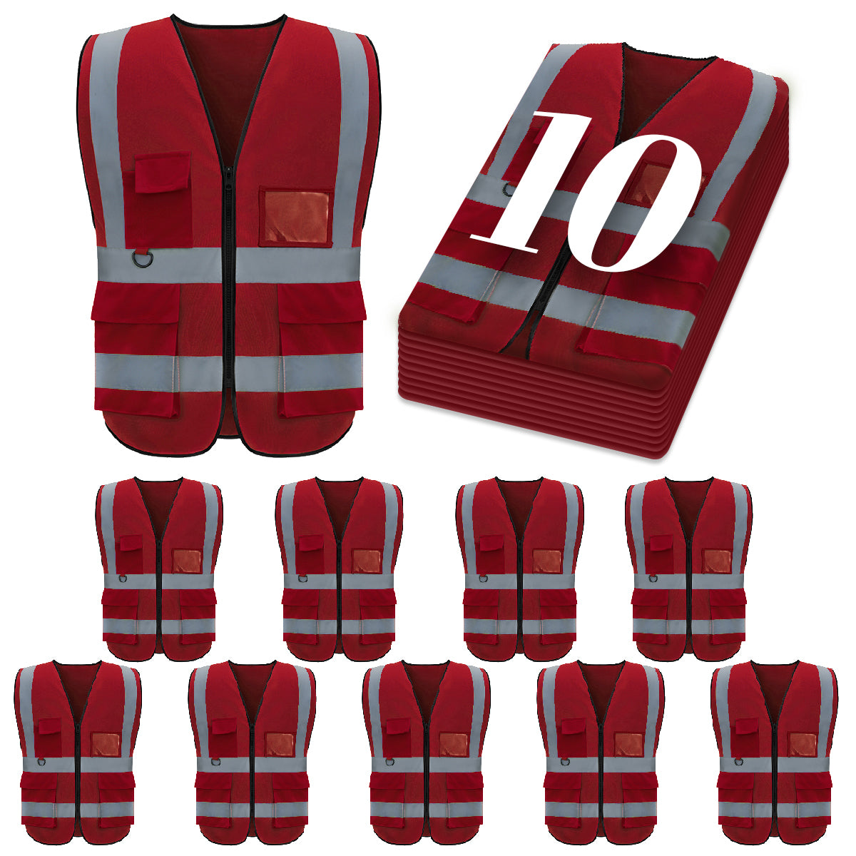 Custom safety vest customize hi vis vest reflective vest with logo red S M L XL XXL