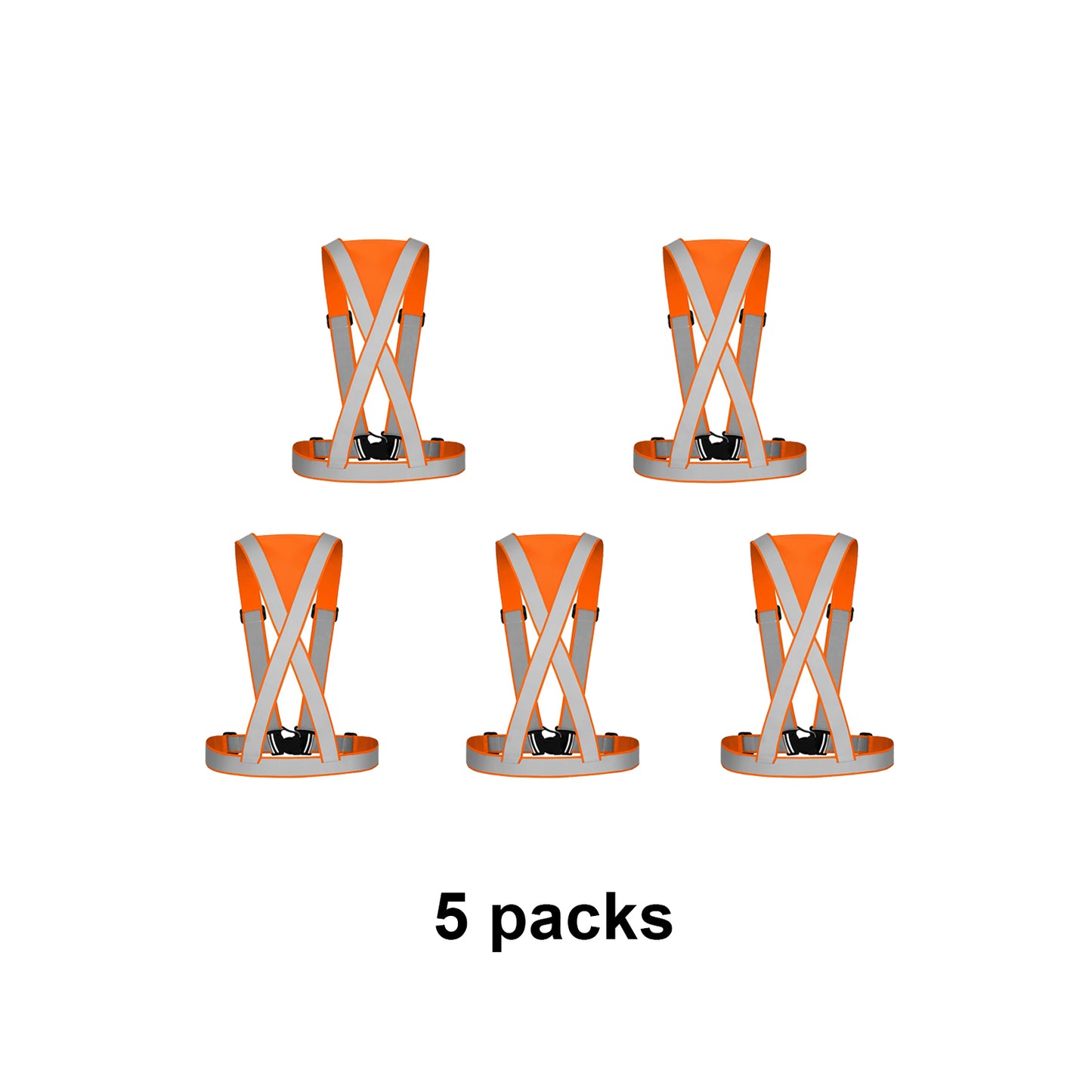 Orange High Visibility Adjustable Safety Vest for Night