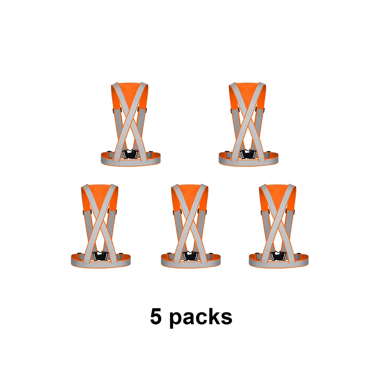 Orange High Visibility Adjustable Safety Vest for Night