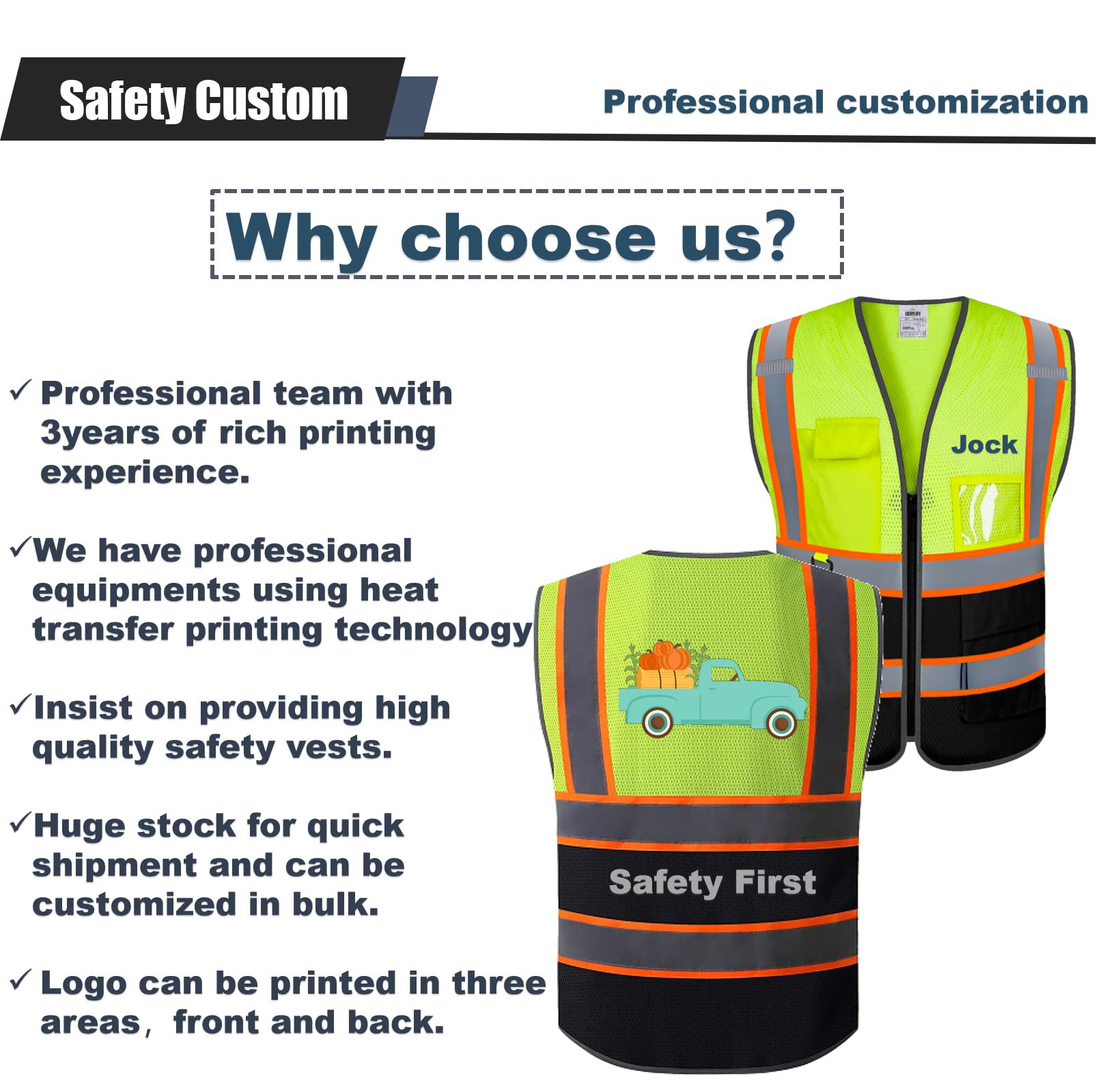 Custom mesh safety vest customize hi vis vest reflective vest with logo customizable high visibility vest S M L XL XXL