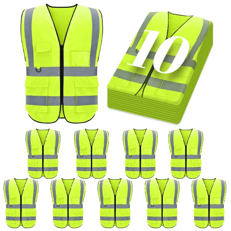 Custom safety vest customize hi vis vest reflective vest with logo yellow S M L XL XXL