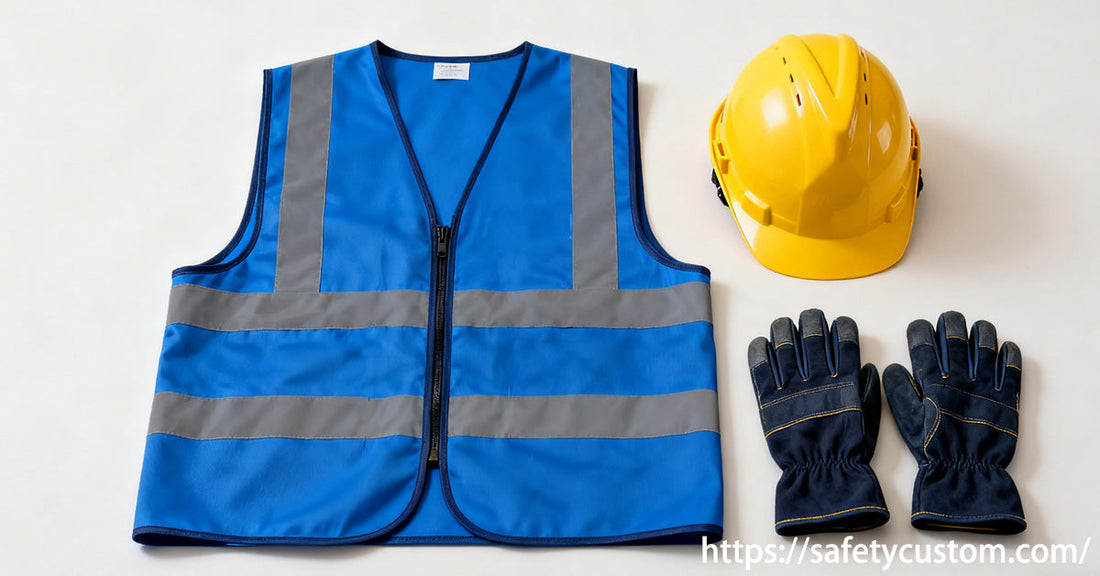 custom hi-vis vest blue