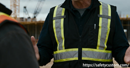 black safety vest with logo custom company logo