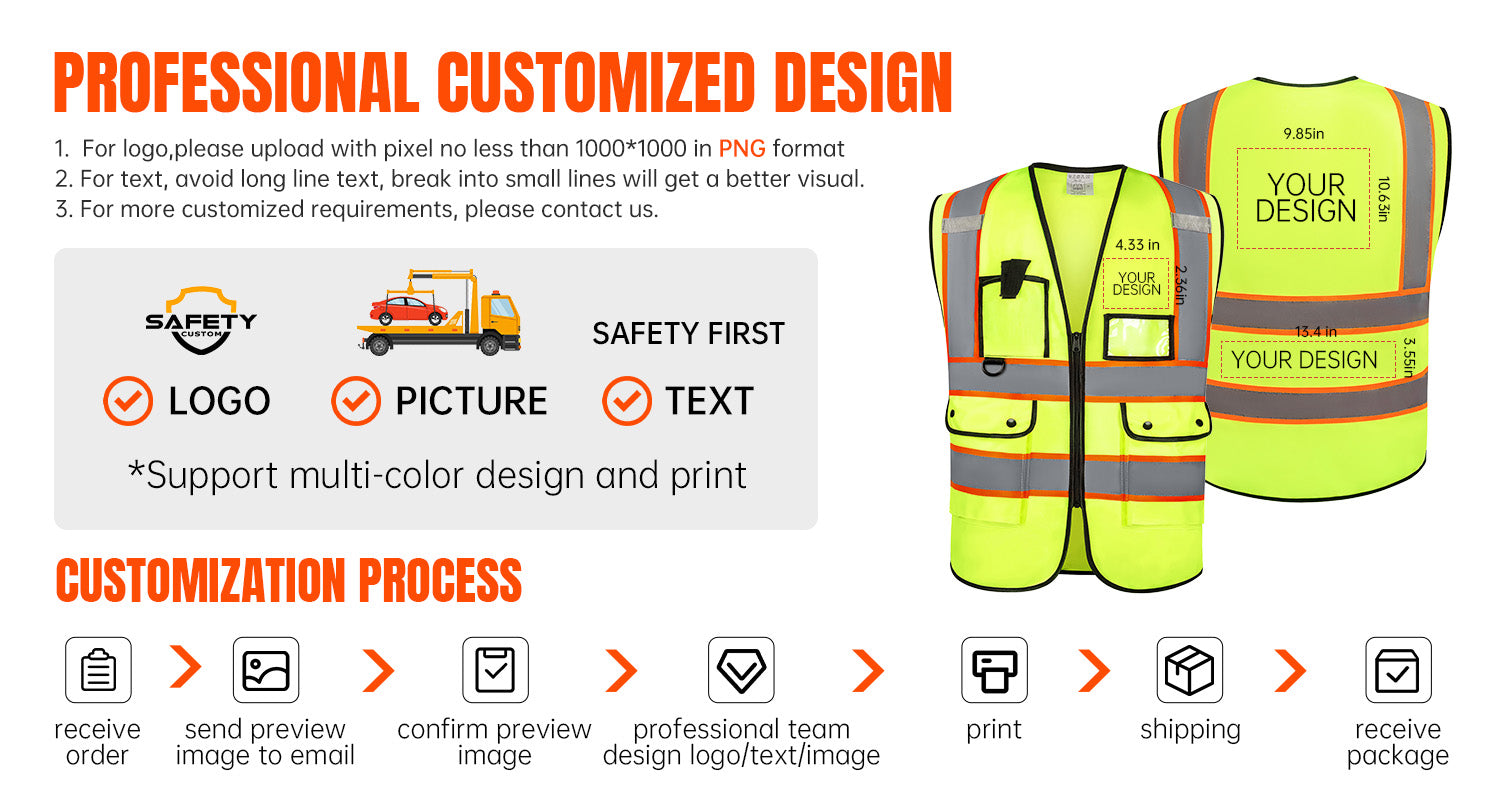 custom safety vest with logo high vis vest