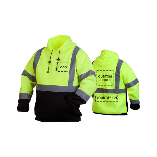 Custom LOGO Safety Jackets Pullover Safety Jacket with Large Pocket Zipper for Construction & Work High Visibility Class 3