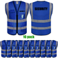 SECURITY Mesh Safety Vest with 5 Pokets and Zipper Reflective Vests Class 2 Visibility