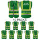 Custom Safety Vest LOGO Customized Hi Vis Reflective with Pockets and Zipper High Visibility Vest ANSI/ISEA 107 Class 2 Type R Compliant
