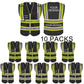 Custom Safety Vest LOGO Customized Hi Vis Reflective with Pockets and Zipper High Visibility Vest ANSI/ISEA 107 Class 2 Type R Compliant