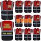 Custom Safety Vest Customized Logo with Pockets for Man Woman Construction Workwear High Visibility Reflective Class 2