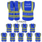 Custom Safety Vest LOGO Customized Hi Vis Reflective with Pockets and Zipper High Visibility Vest ANSI/ISEA 107 Class 2 Type R Compliant