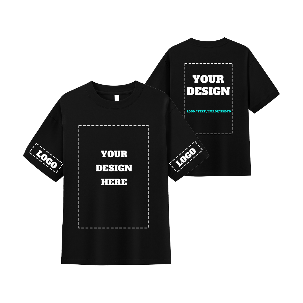 free customize T shirt add design your own front back print personalized T-Shirts