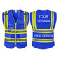 Custom Safety Vest LOGO Customized Hi Vis Reflective with Pockets and Zipper High Visibility Vest ANSI/ISEA 107 Class 2 Type R Compliant