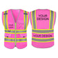 Custom Safety Vest LOGO Customized Hi Vis Reflective with Pockets and Zipper High Visibility Vest ANSI/ISEA 107 Class 2 Type R Compliant