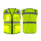 Chaleco de seguridad con logotipo de malla personalizado, chaleco reflectante de alta visibilidad, logotipo personalizado con bolsillos grandes con cremallera, ropa de trabajo para construcción