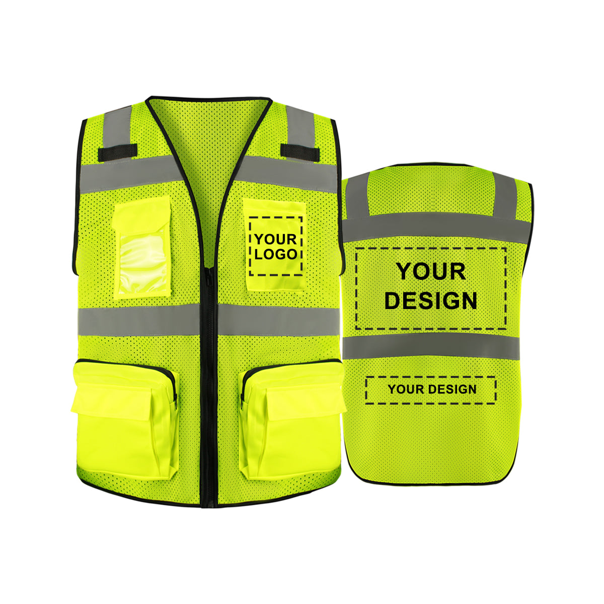 custom safety vest with logo design print company logo