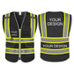 Custom Safety Vest LOGO Customized Hi Vis Reflective with Pockets and Zipper High Visibility Vest ANSI/ISEA 107 Class 2 Type R Compliant