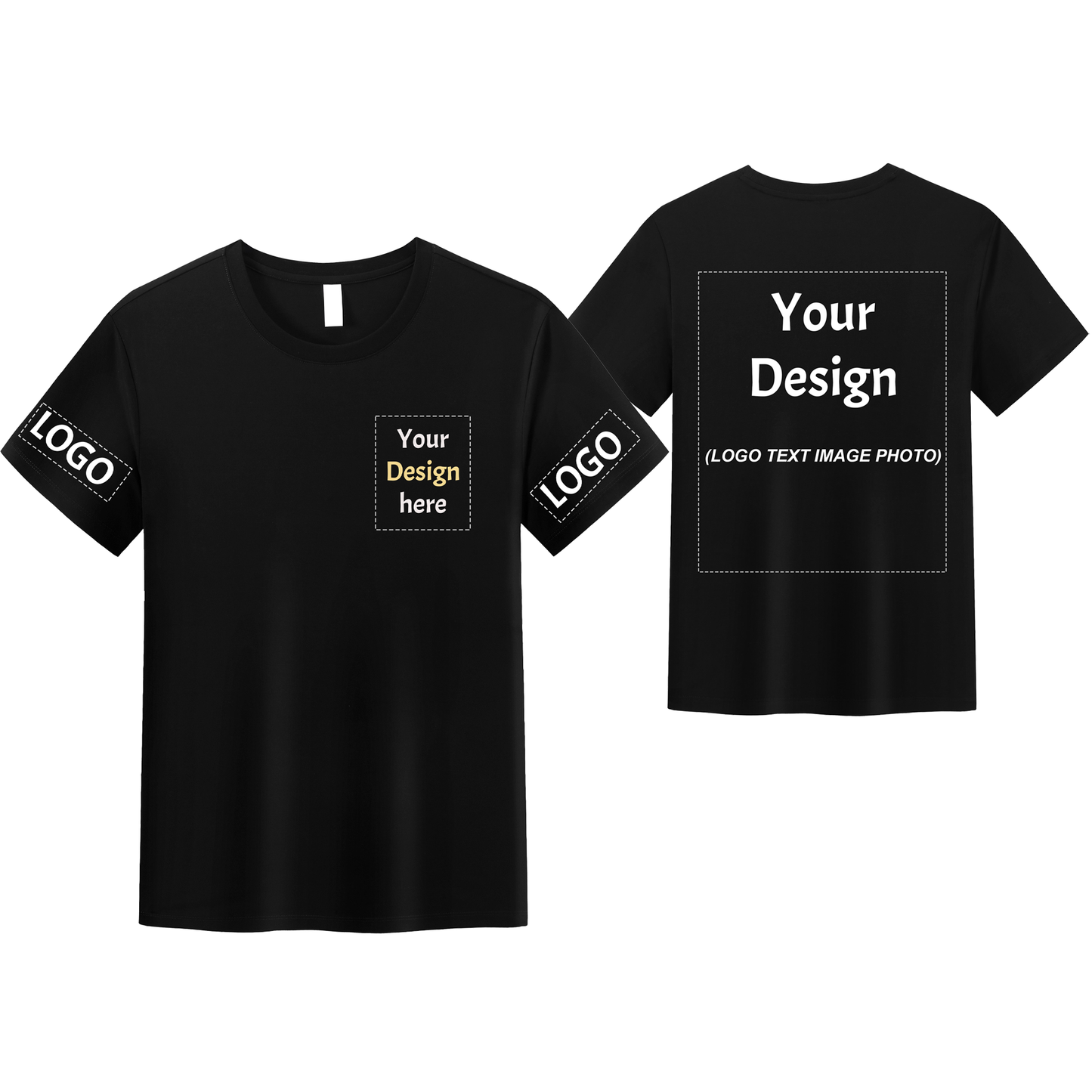 Custom 100% Cotton T Shirts Men and Women Personalized Design Your Own T Shirt Add Your Image Photo Text Front Back Tshirts Print