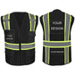 custom black high visibility vest with logo