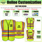 custom safety vest print logo text image with zipper hi vis class 2 safety reflective vest