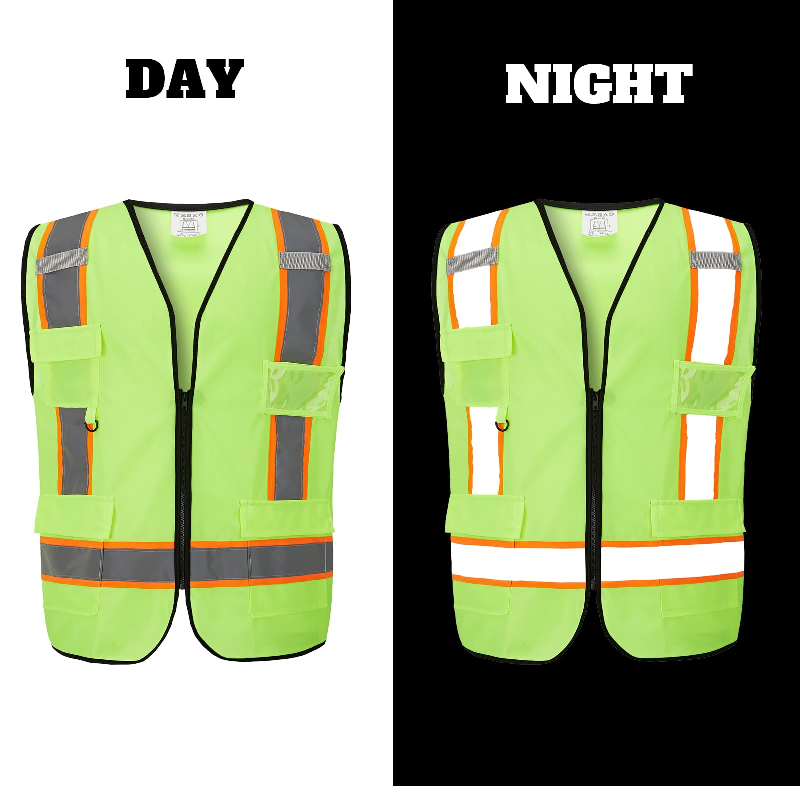 Safety Vest Custom Logo High Visibility Vest Personalized Reflective V –  Safety Custom