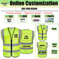 Custom safety vest customize hi vis vest reflective vest print logo work vest with zipper pockets