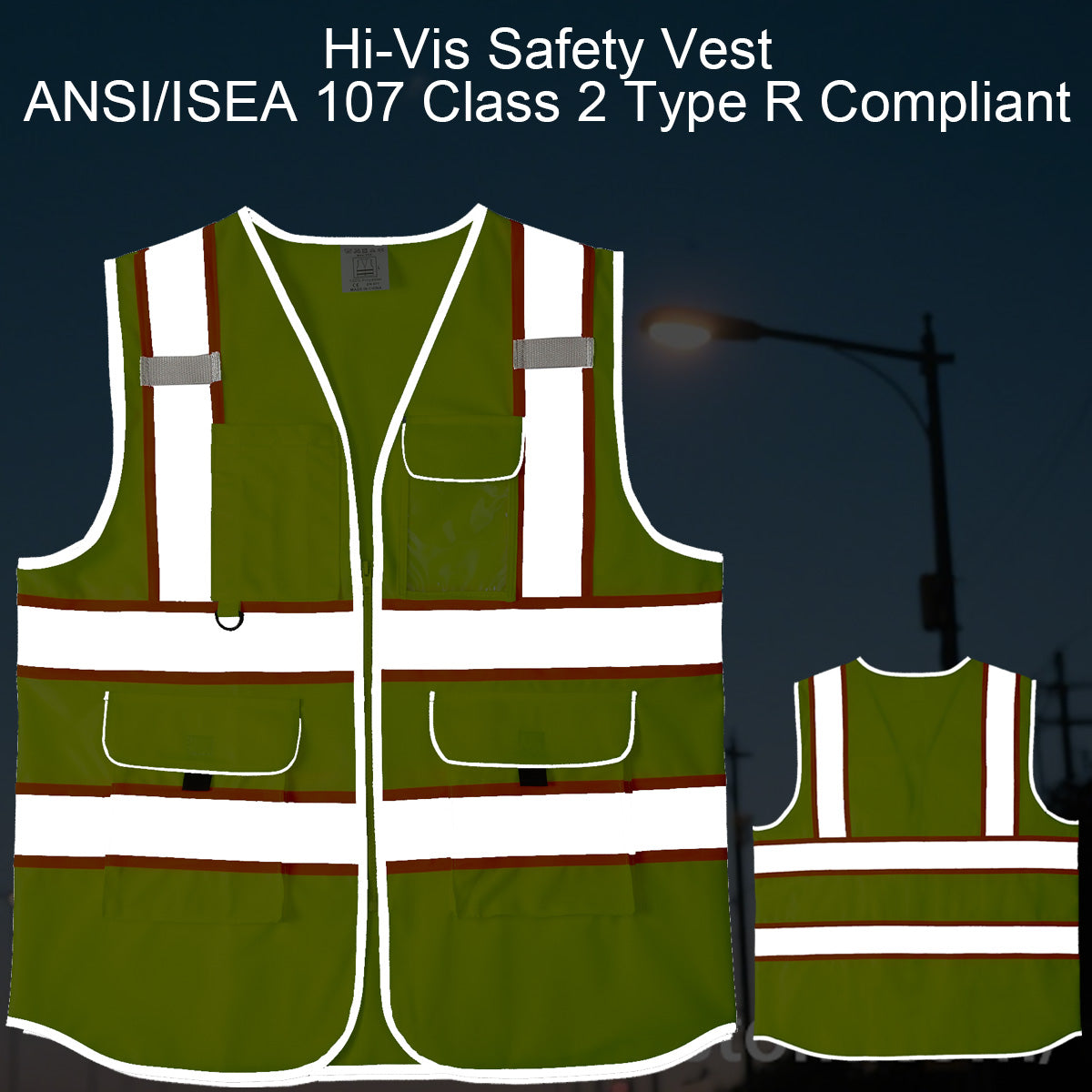 ANSI/ISEA 107 Compliant Safety Vest