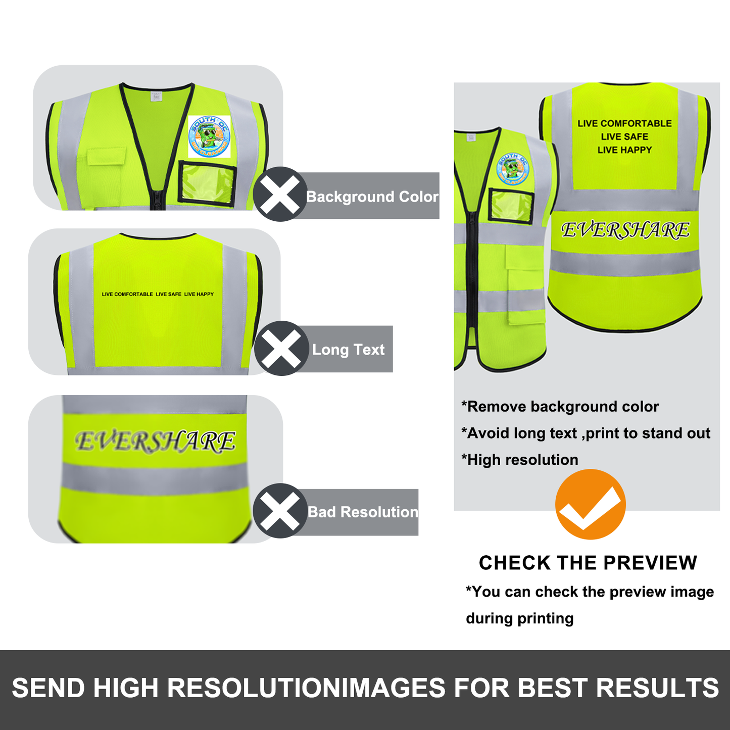 custom hi vis vest with logo
