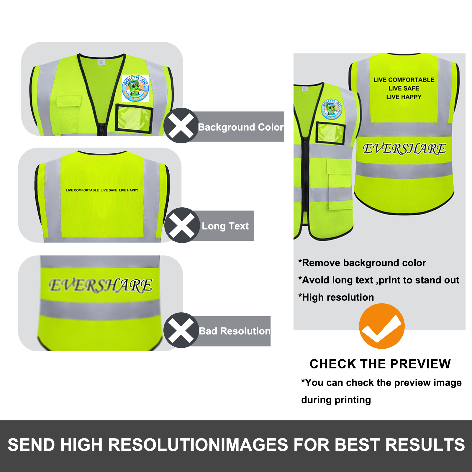custom hi vis vest with logo